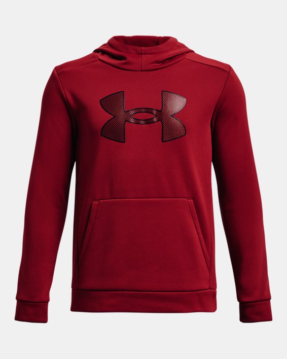 Boys' Armour Fleece® Big Logo Hoodie, Red, pdpMainDesktop image number 0